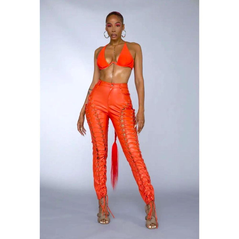 Aazhia x Missguided Faux Leather Pants